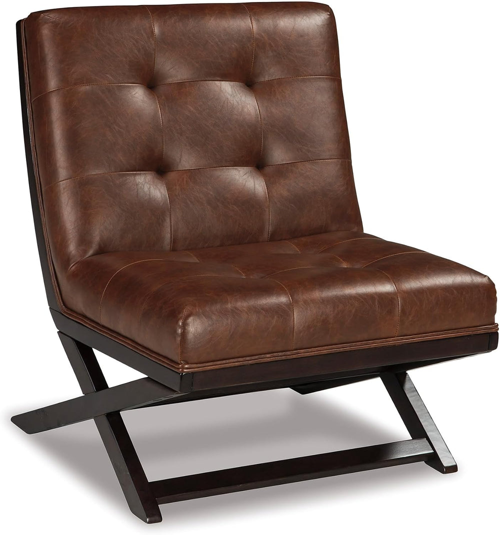 Signature Design by Ashley Scissor Base Slipper Accent Chair, Brown