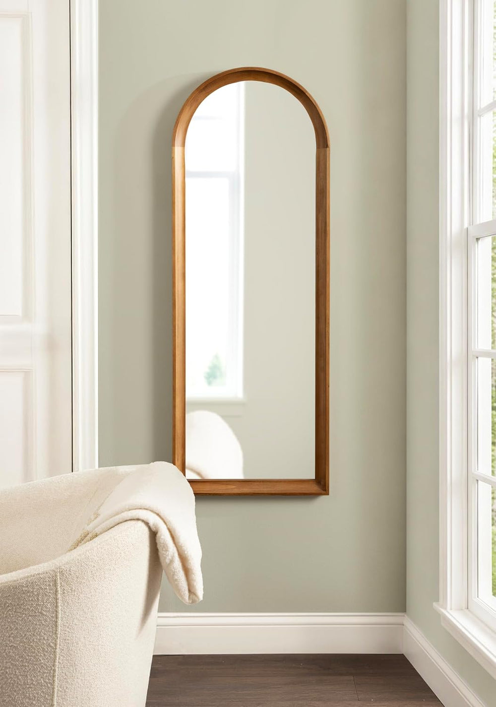 Kate and Laurel Hatherleigh 18x48 Modern Arched Full-Body Mirror for Wall