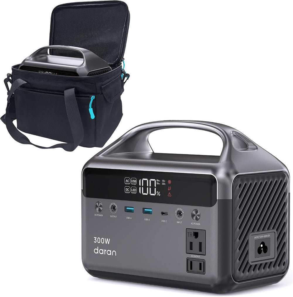 Portable Power Station 300W (600W Surge), 192Wh LiFePO4 Battery Solar Generat...