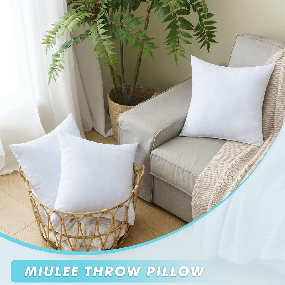 MIULEE 18x18 Pillow Inserts Set of 2, Shredded Memory Foam Throw Pillows