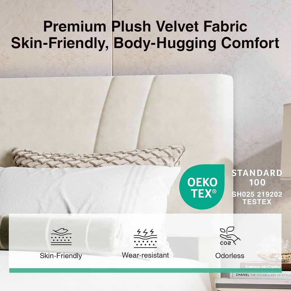 Novilla Queen Lift Up Storage Bed Frame/Charging Station/LED Light, White