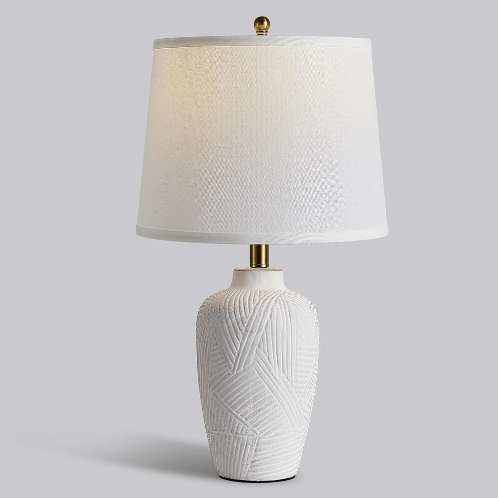 24" Touch Table Lamps,Ceramic Night Stand Bedside Lamp,White-1Pack
