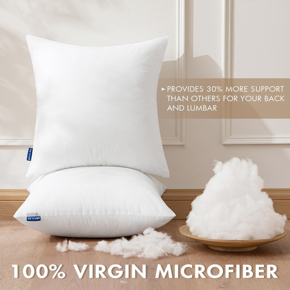 MIULEE Set of 2 Throw Pillow Inserts 24x24 Inches with 100% Virgin Filling