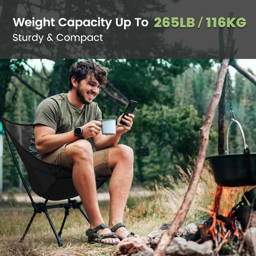 CAMEL CROWN Portable Camping Chair Lightweight Compact Folding Chair Mesh for...