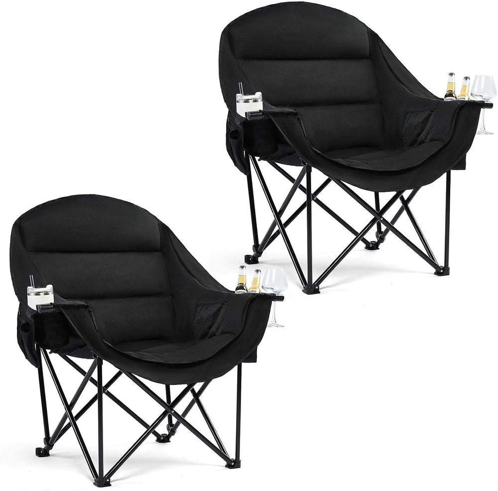Oversized Camping Chair for Adults 2 Pack - Heavy Duty Outdoor Padded Chair