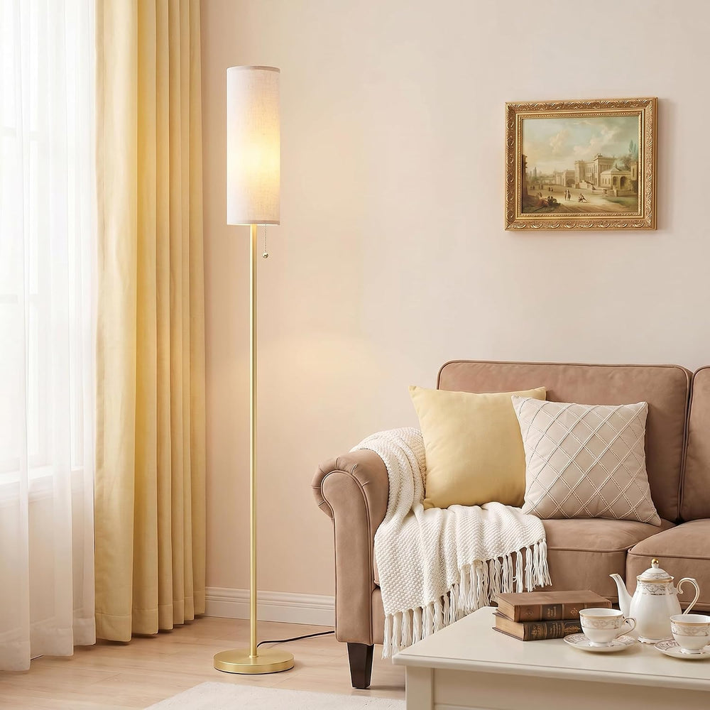 Ambimall 64" Floor Lamp with Bulb & Lampshade & Chain Switch, Be...