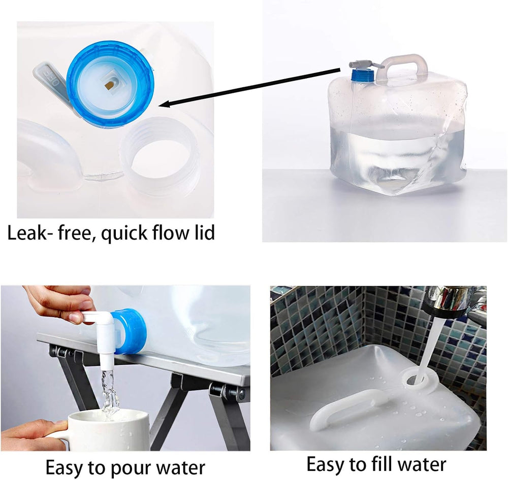 Cedilis 2 Pack 5.3 Gallon Collapsible Water Container with Spigot, Food Safe ...
