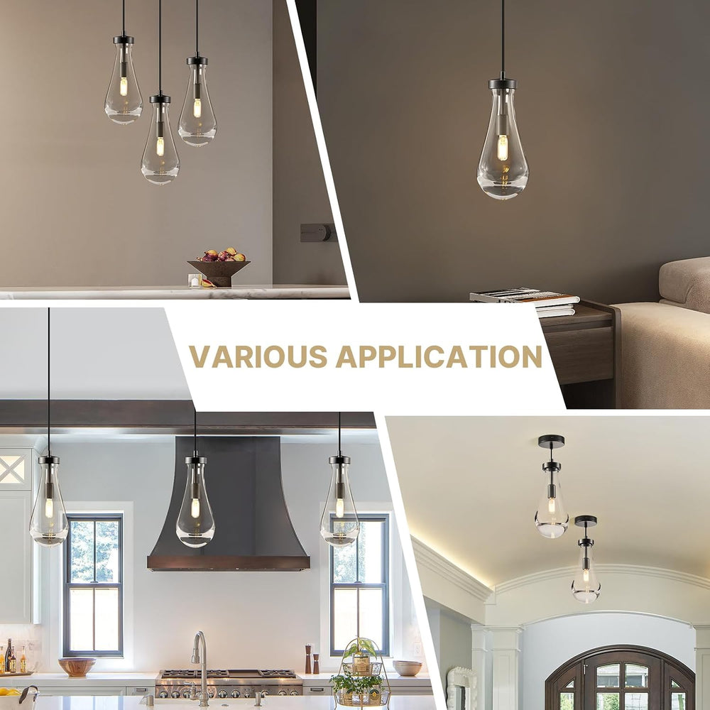 Set of 2 Raindrop Pendant Lights,Tear Drop Ceiling Pendants Light