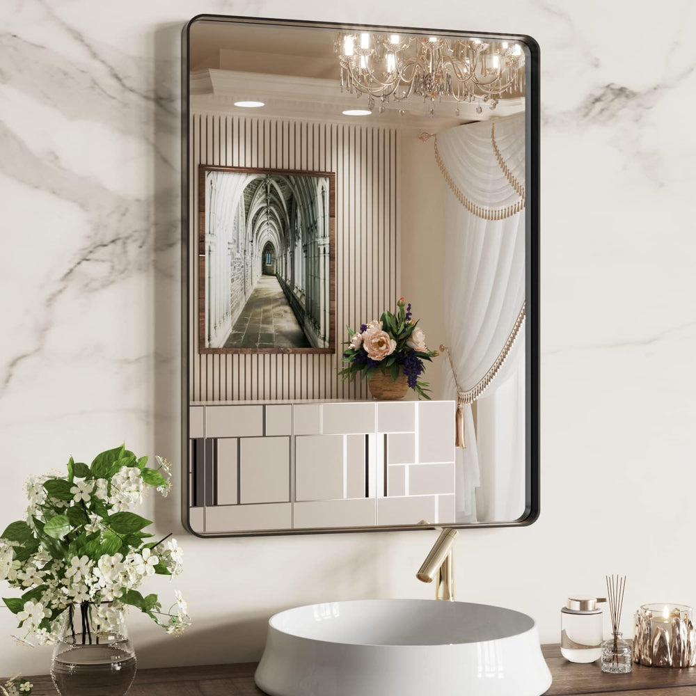 WEER Bathroom Vanity Mirror Black 22X30 Inch