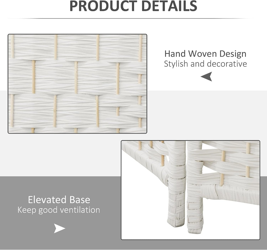 HOMCOM Room Divider 3-Panel, 6FT-Tall Folding Privacy Screen, White
