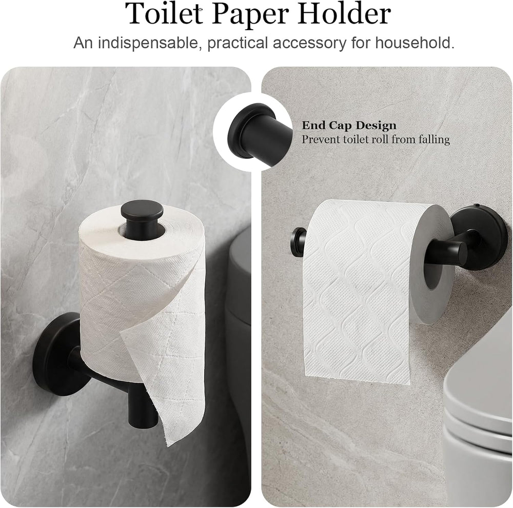 Tudoccy 10-Piece Matte Black Bathroom Hardware Set, Adjustable Bar