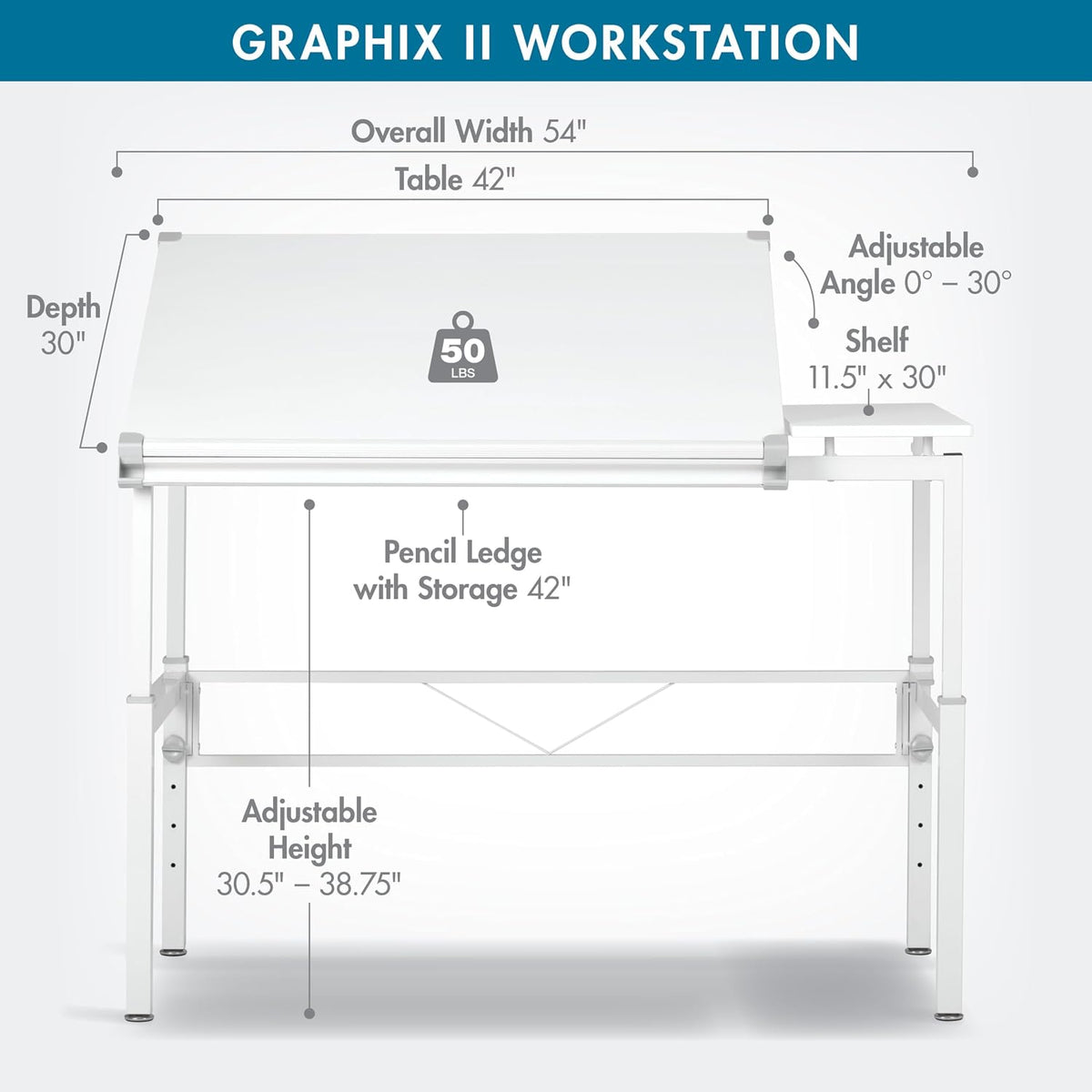studio designs graphix ii workstation - white/gray 10211 shown in use