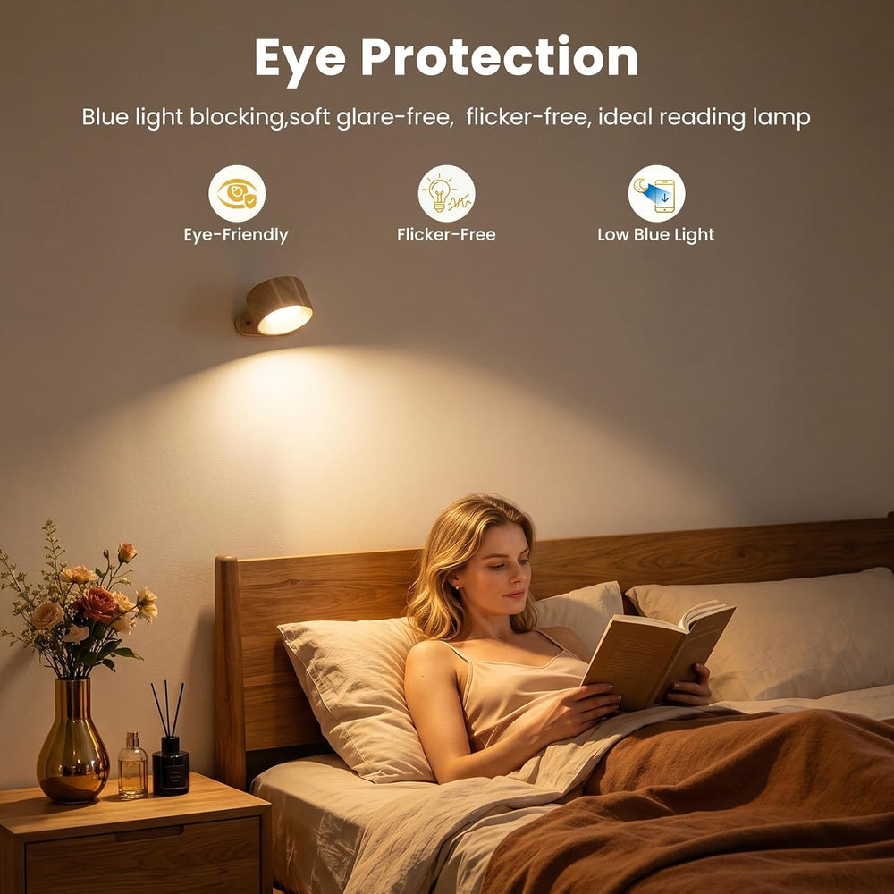 AKSDA Battery Operated Wall Sconce, Wall Lights for Bedroom Reading Bedside