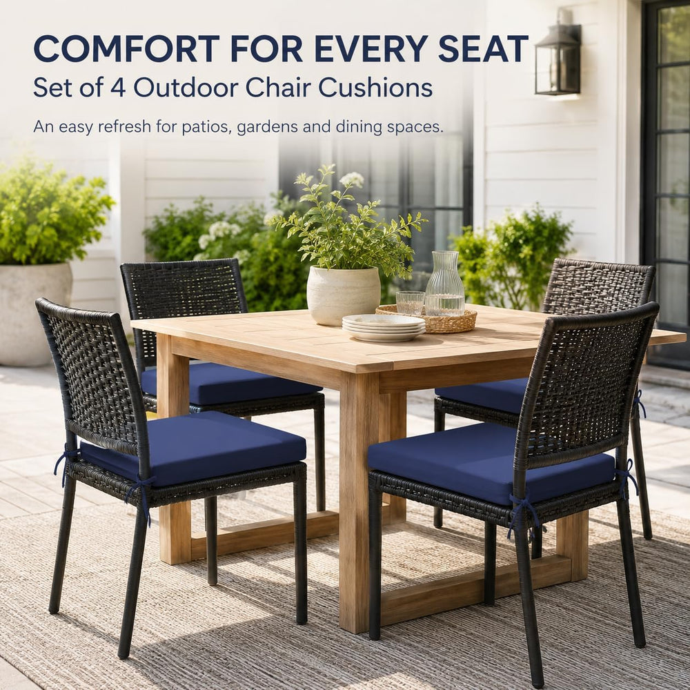 UNIKOME Outdoor Chair Cushions Pack of 4, Water Resistant Patio Cushions with...