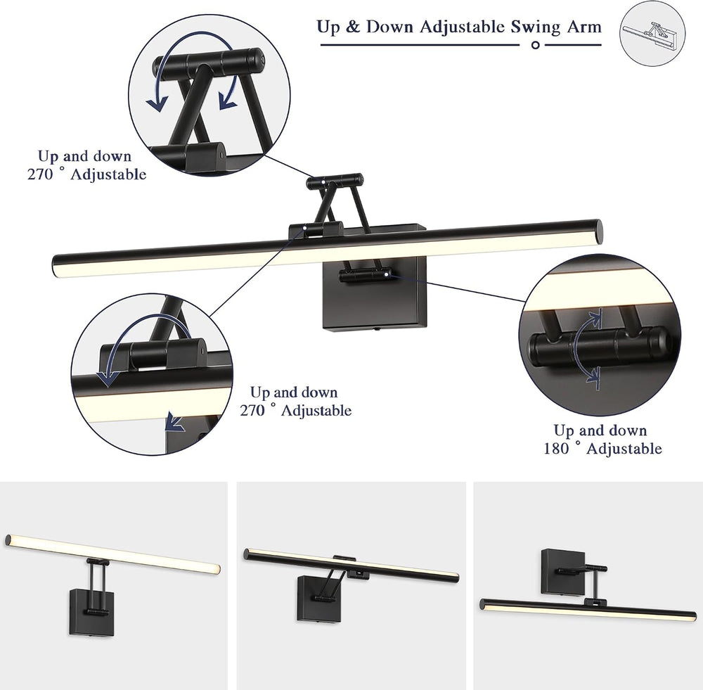 Hard-Wired Picture Light for Painting Black Art Light 23.62 Inch Dimmable
