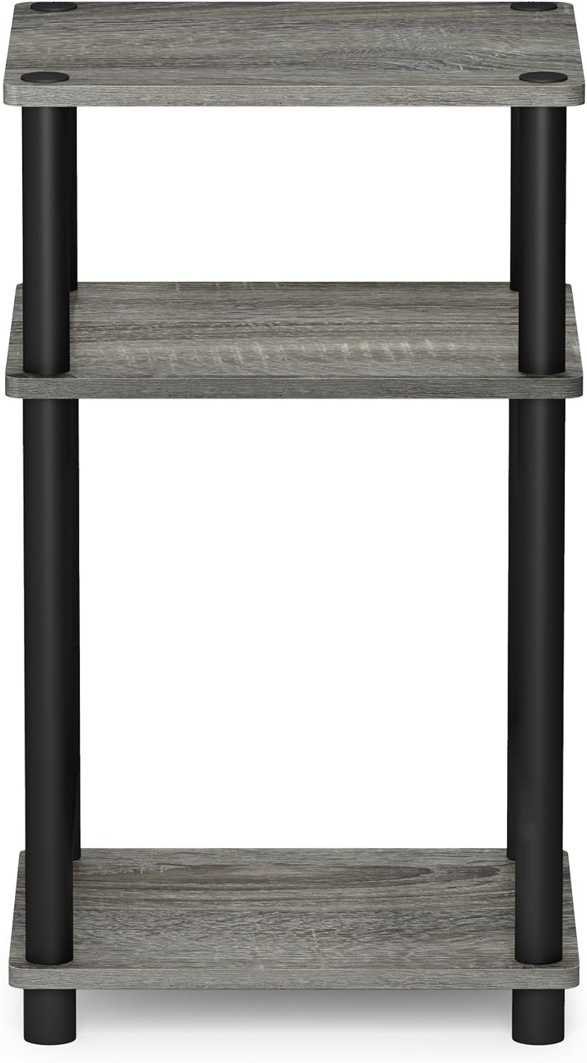 Furinno JUST Toolless 3-Tier Side Table, Open Shelf End Table, French Oak