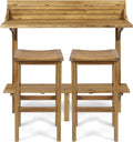 Christopher Knight Home Caribbean Outdoor Acacia Wood Balcony Bar Set, 3-Pcs Set, Natural Stained Light Brown
