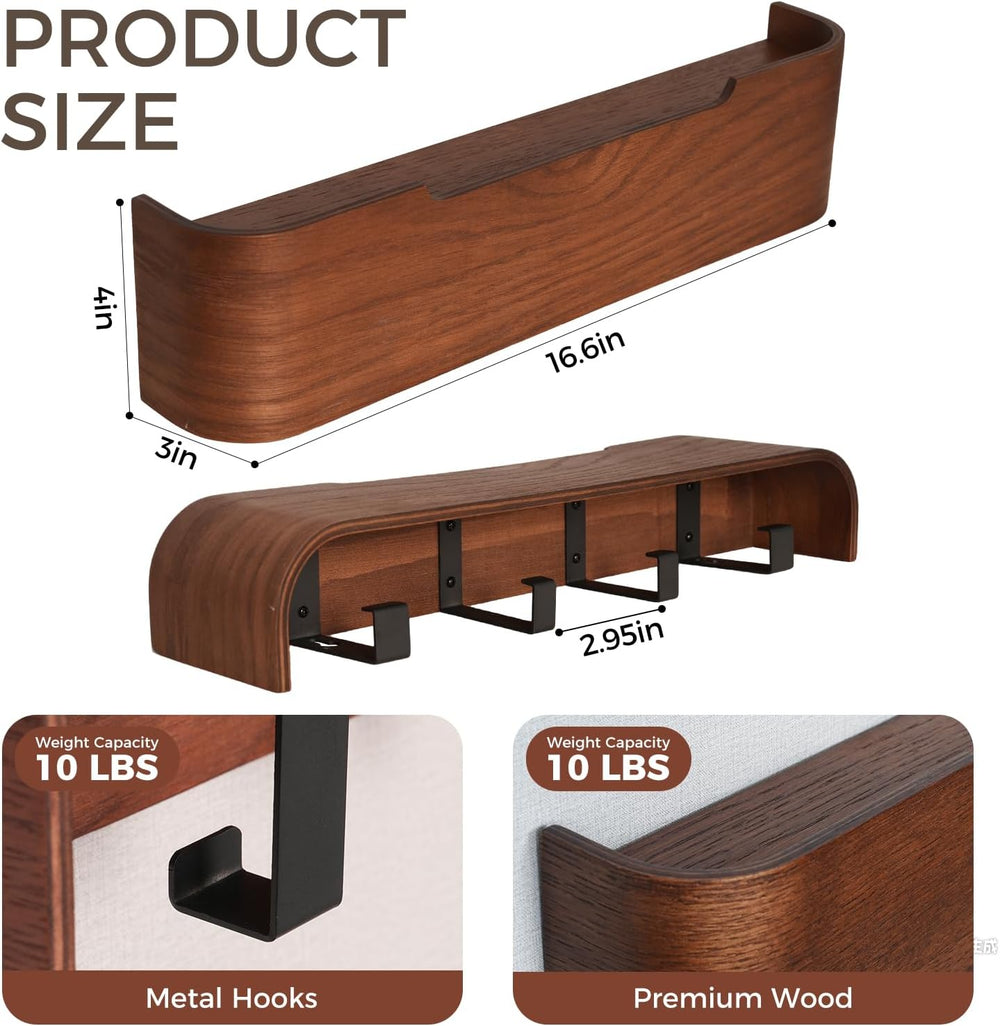 Coat Rack Wall Mount with Shelf Entryway Shelf Modern Key Holder Hanger Wall ...