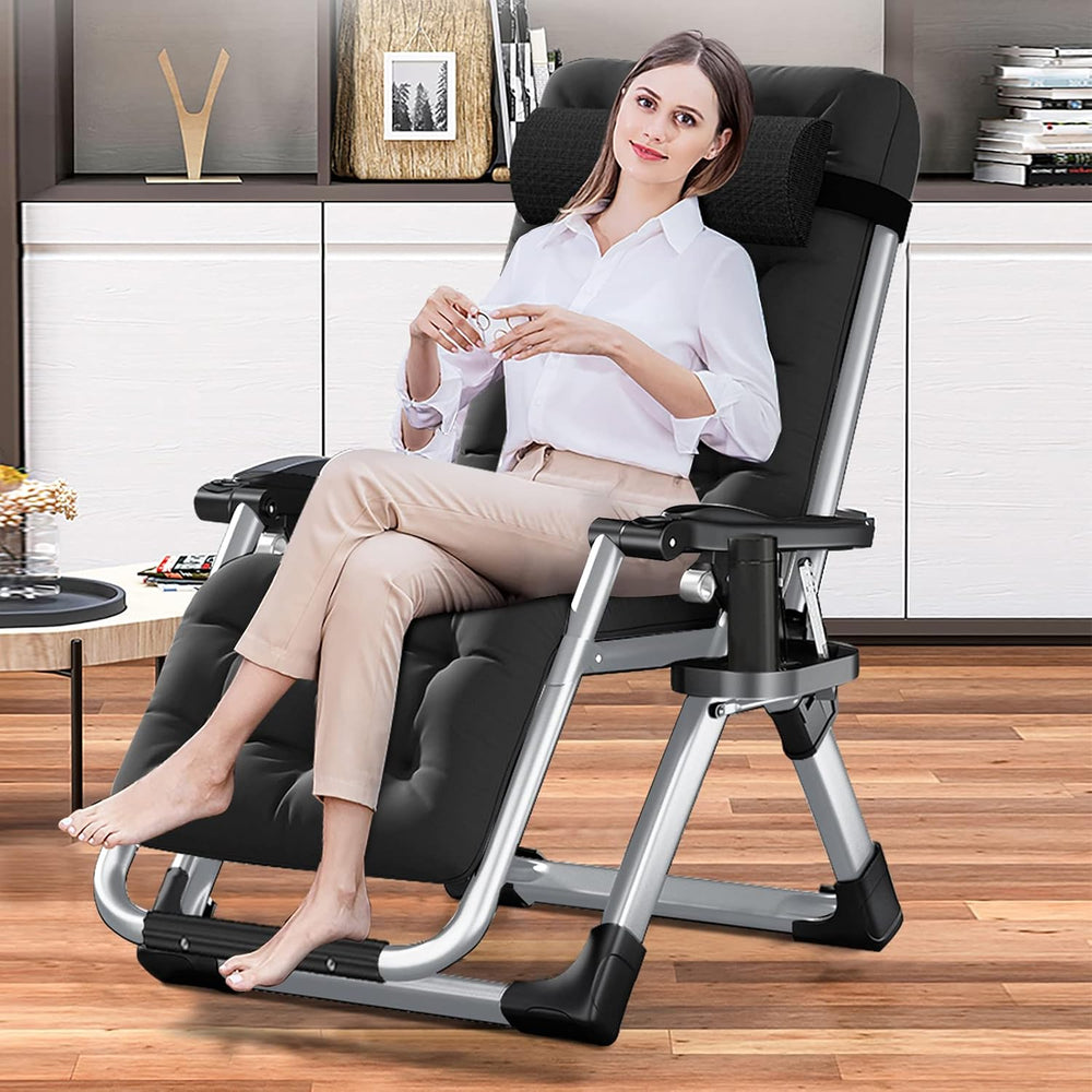 LILYPELLE Comfy Folding Chair, Folding Lounge Chair with Cushion