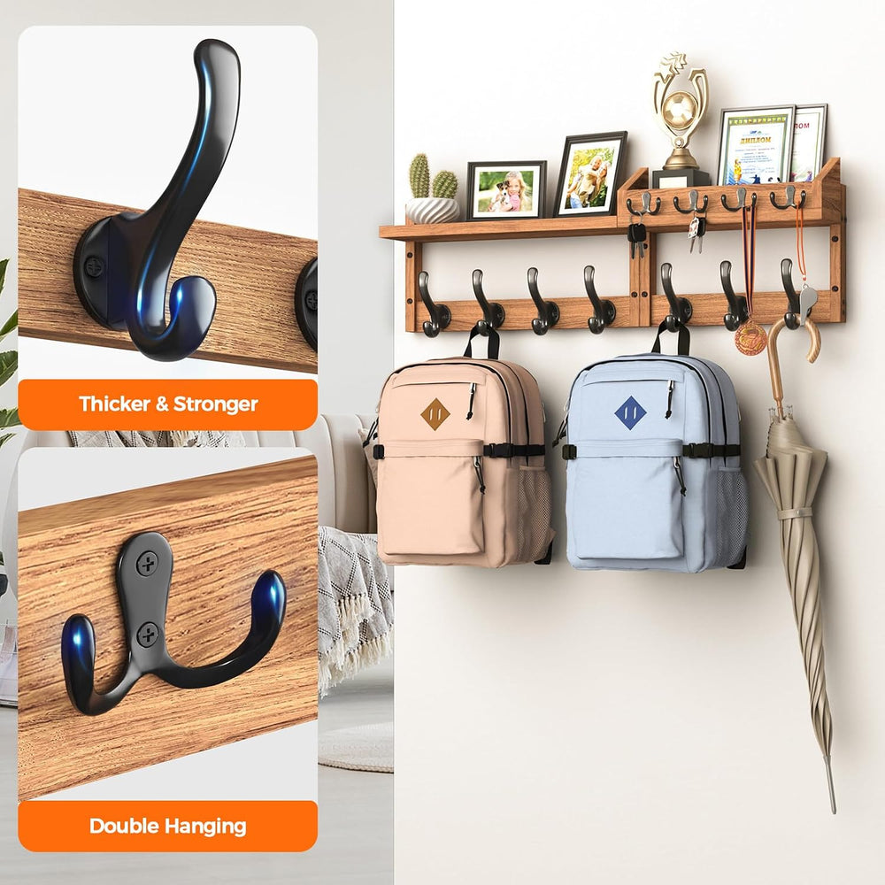 Evermagin 29" Coat Rack Wall Mount with Shelf & 11 Hooks, Entryway, ...
