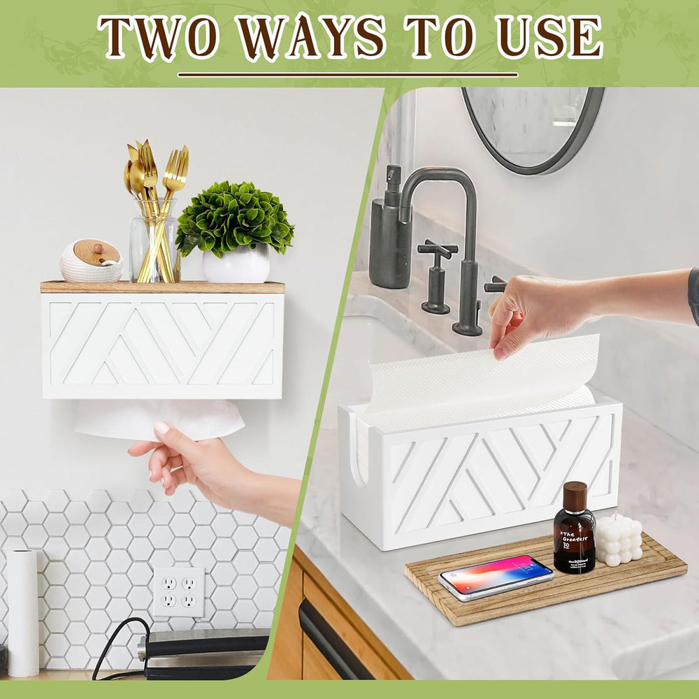 Set of 2 Paper Towel Dispenser Wall Mount, Paper Towel Holder Wall Mounted wi...