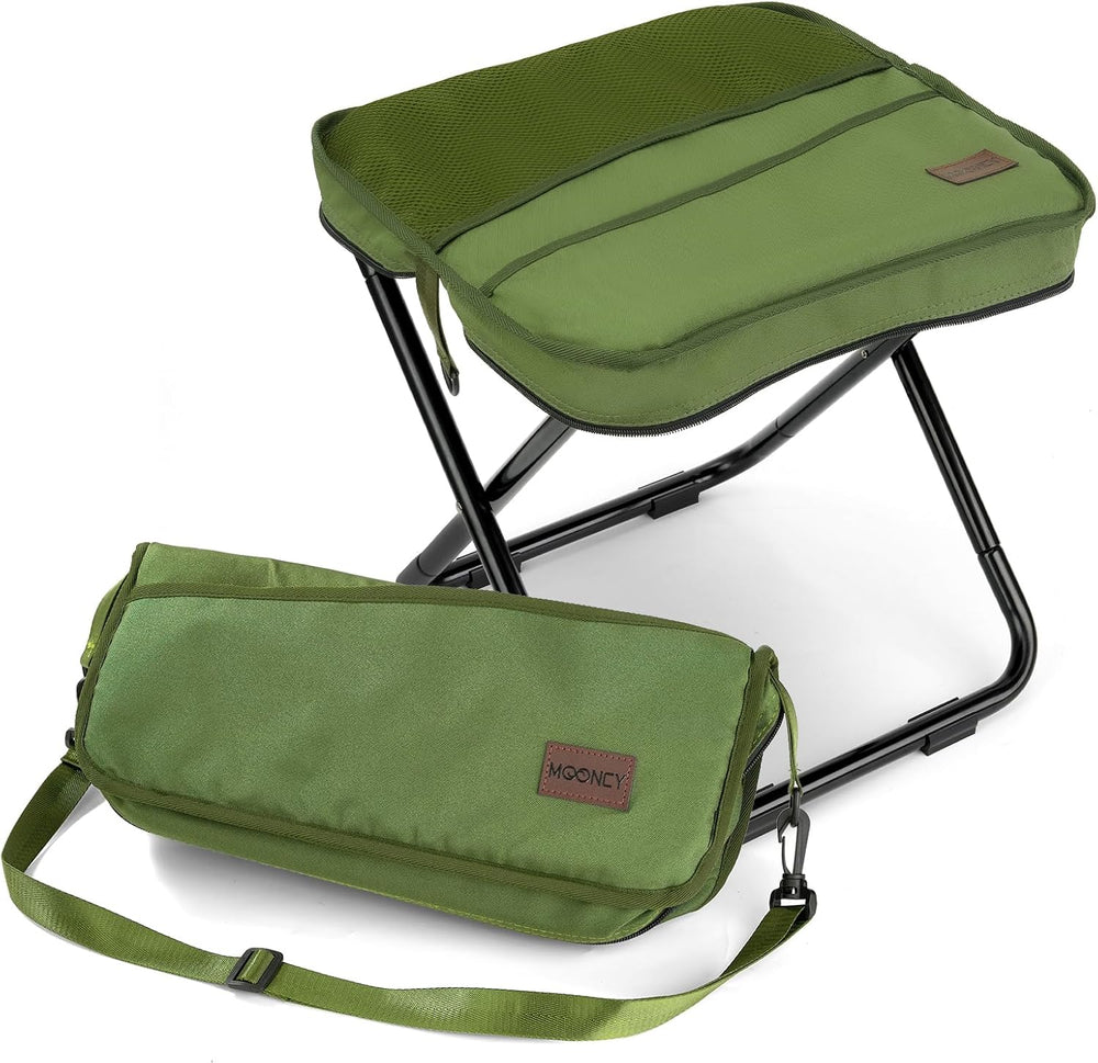 MOONCY 16-Inch Collapsible Stool, Portable Aluminum Alloy Pocket Chair with S...