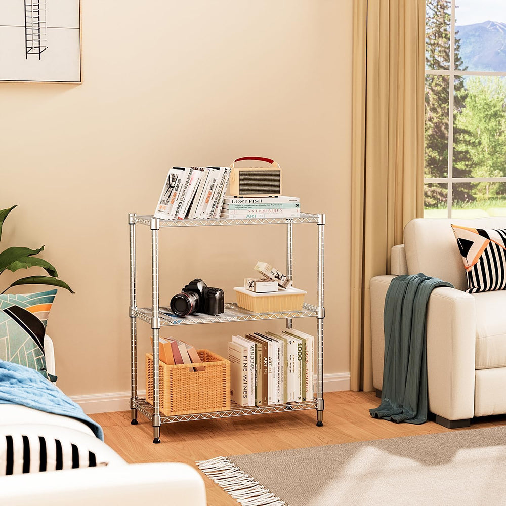 M MZG 750 lbs 3 Tier Storage Rack Metal Wire Shelving Unit, Storage Standing ...