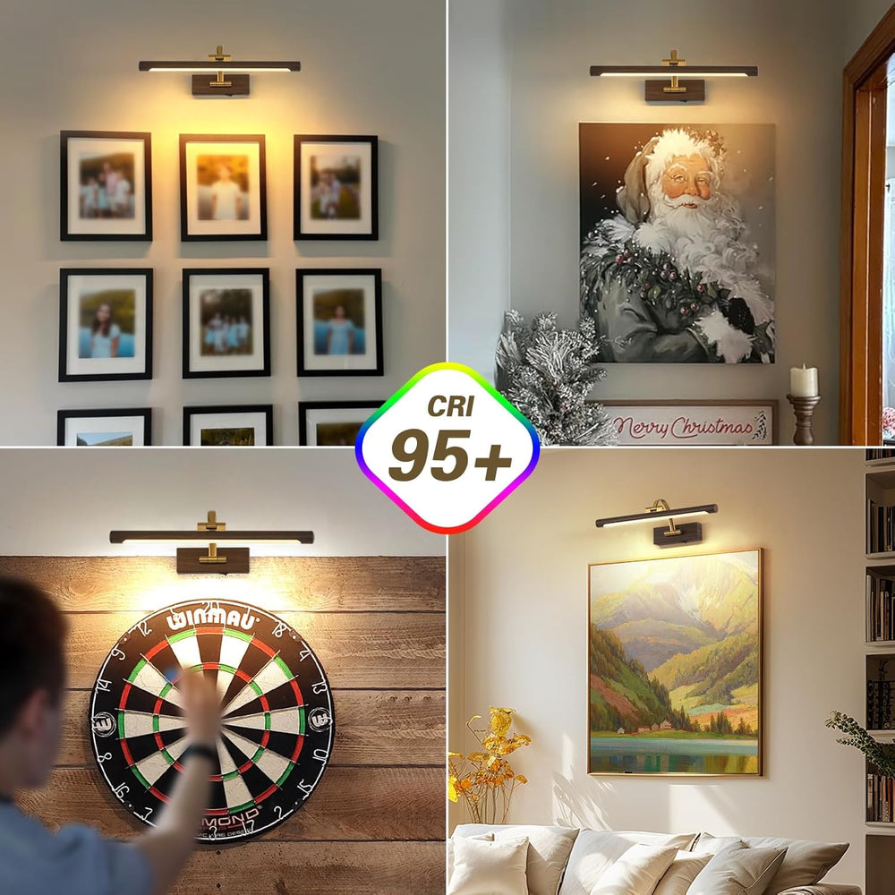 DESOOP Wireless Picture Light, Wood Grain Finish Art Light with 3CCT