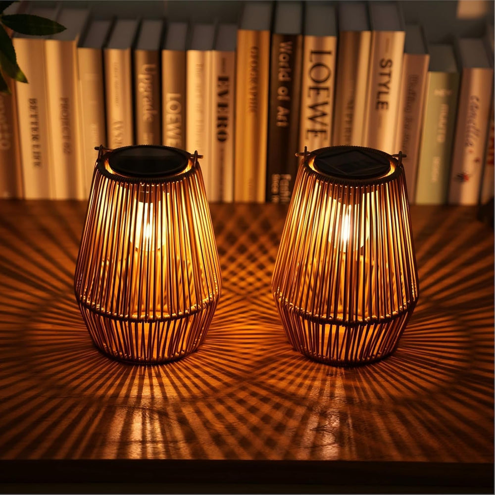 Solar Lanterns Outdoor Waterproof, Solar Lights Outdoor 2 Pack