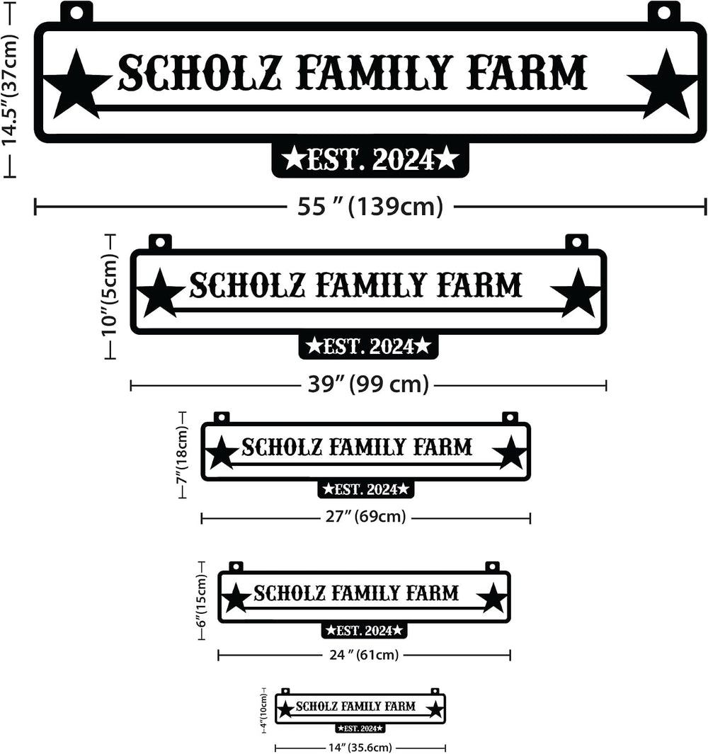 Personalized Metal Farm Sign, Customized Family Name Ranch Sign, Large Last N...