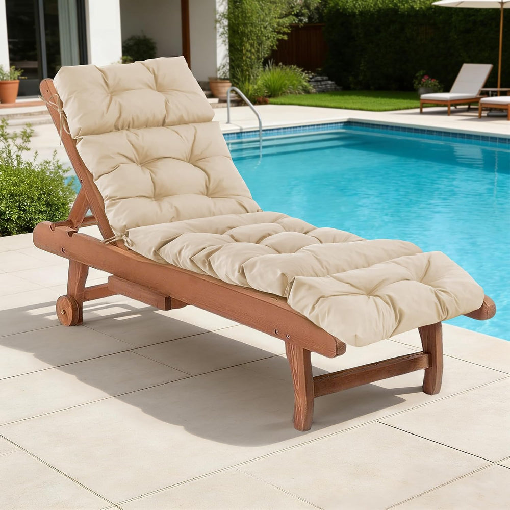 Chaise Lounge Cushions Outdoor, Waterproof & Fade Resistant Patio Lounge ...