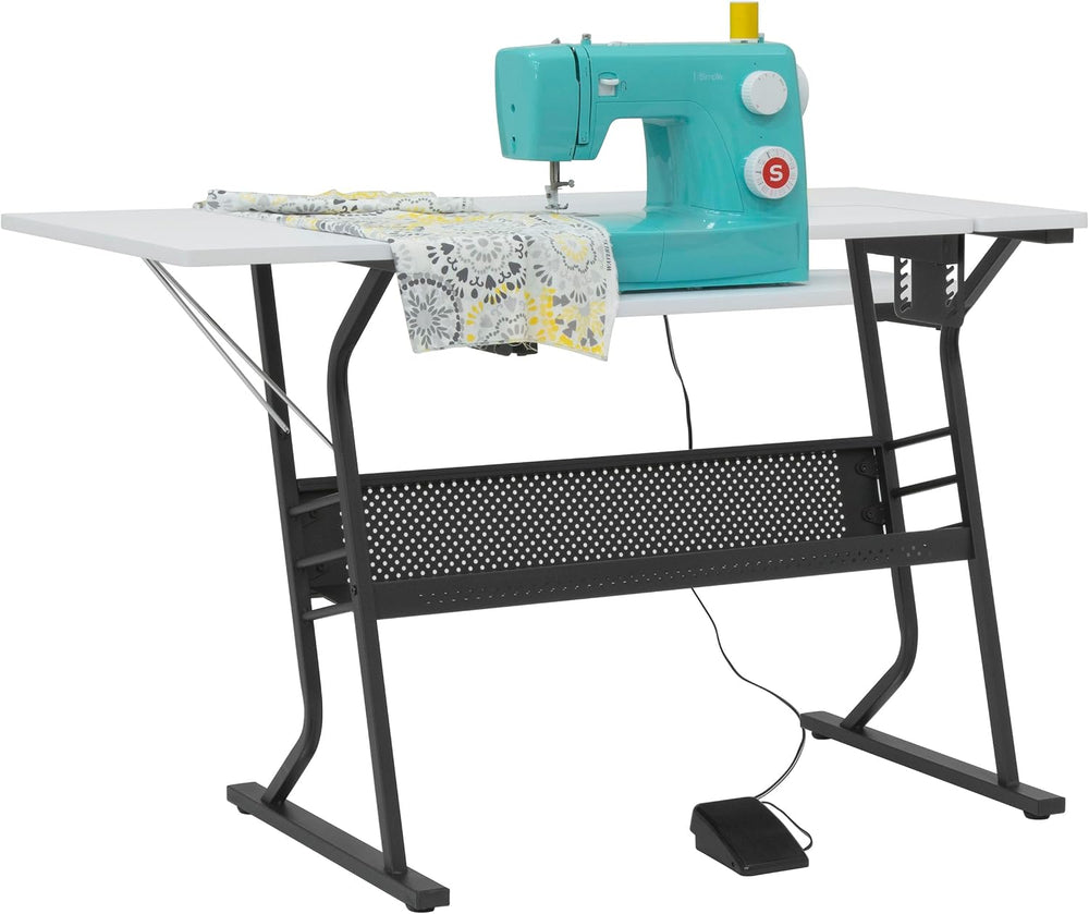 Sew Ready Eclipse Hobby/Sewing Craft Table, Black/White