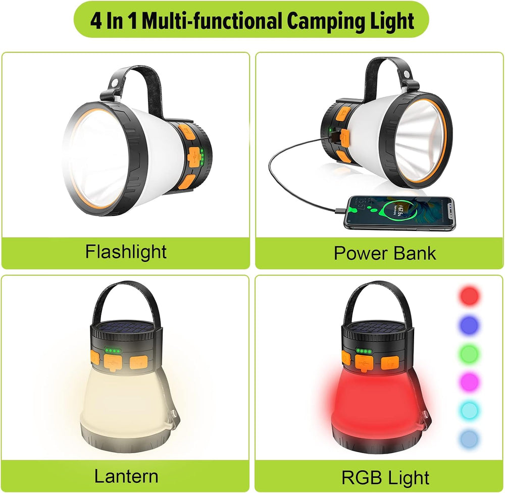 1500LM Camping Lantern Rechargeable, LED Camping Lantern Flashlight