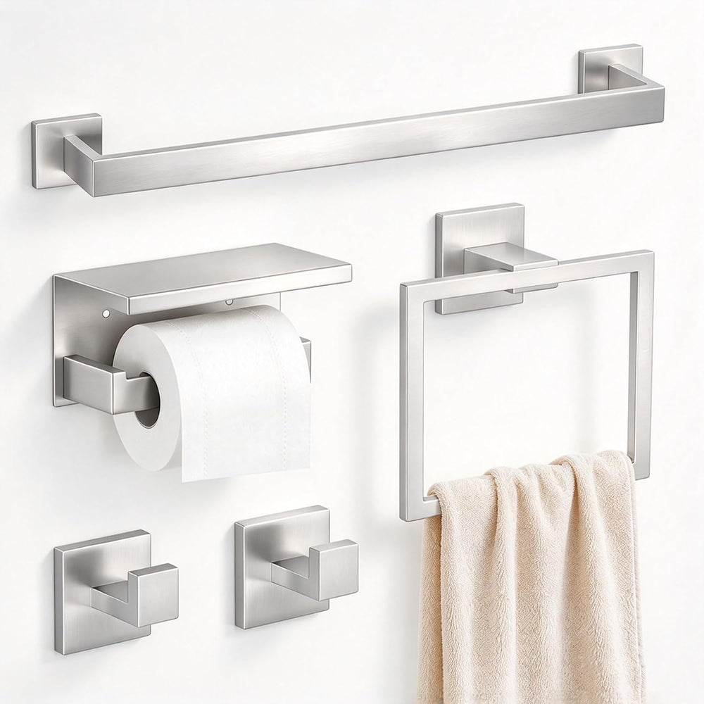 5-Piece Bathroom Hardware Set, 23.6 Inch Towel Bar Set SUS304 Stainless Steel...