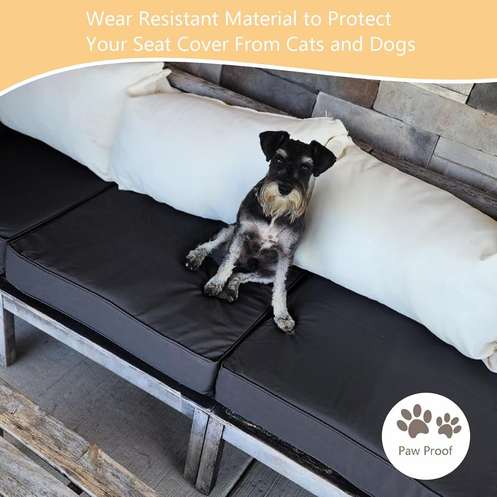 Oslimea Patio Cushion Covers Replacement 20x20x2 inch, Black, 4Pack