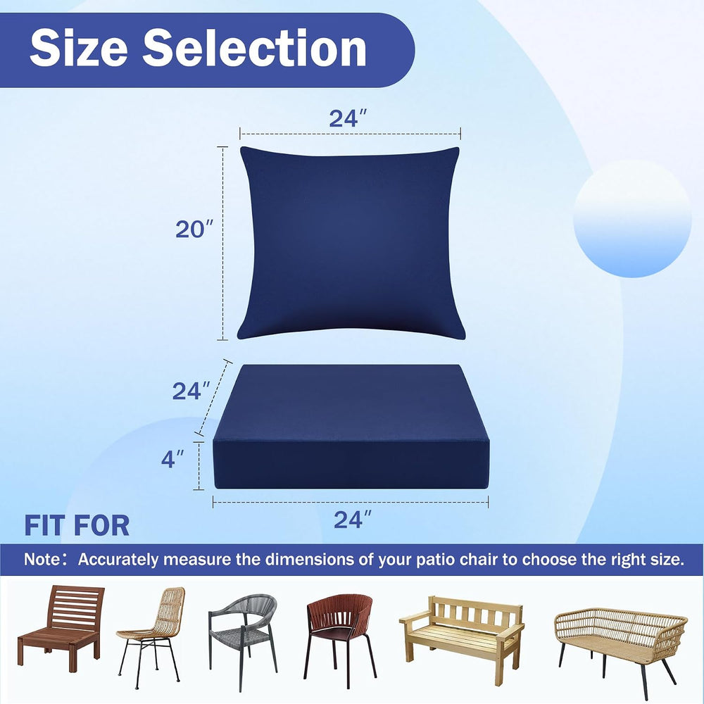 IASEAHK Outdoor Seat Cushion Set, Waterproof & Fade Resistant Patio Chair...