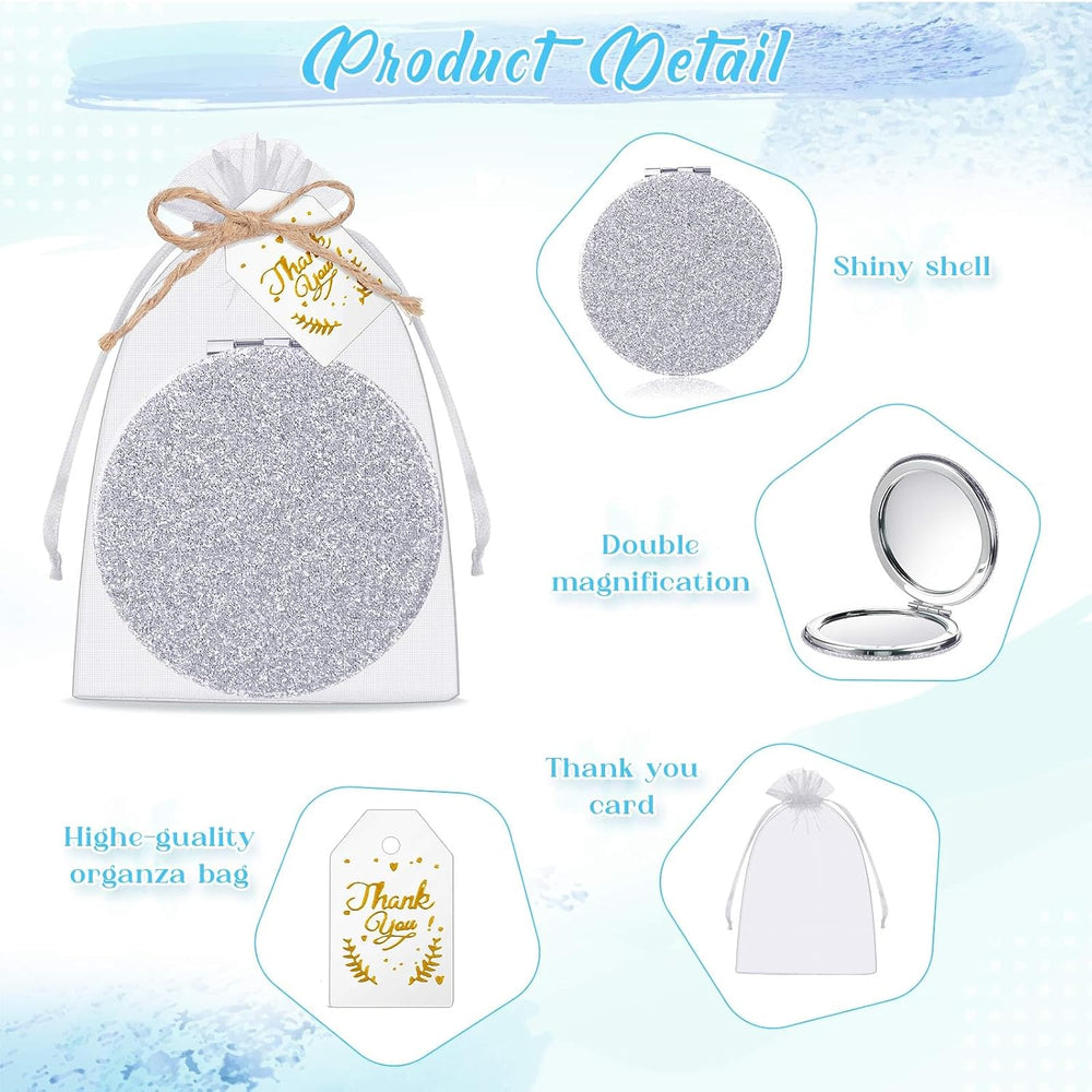 Chunful 30 Sets Compact Magnifying Mirrors Gifts with Thank You Card and Rope...
