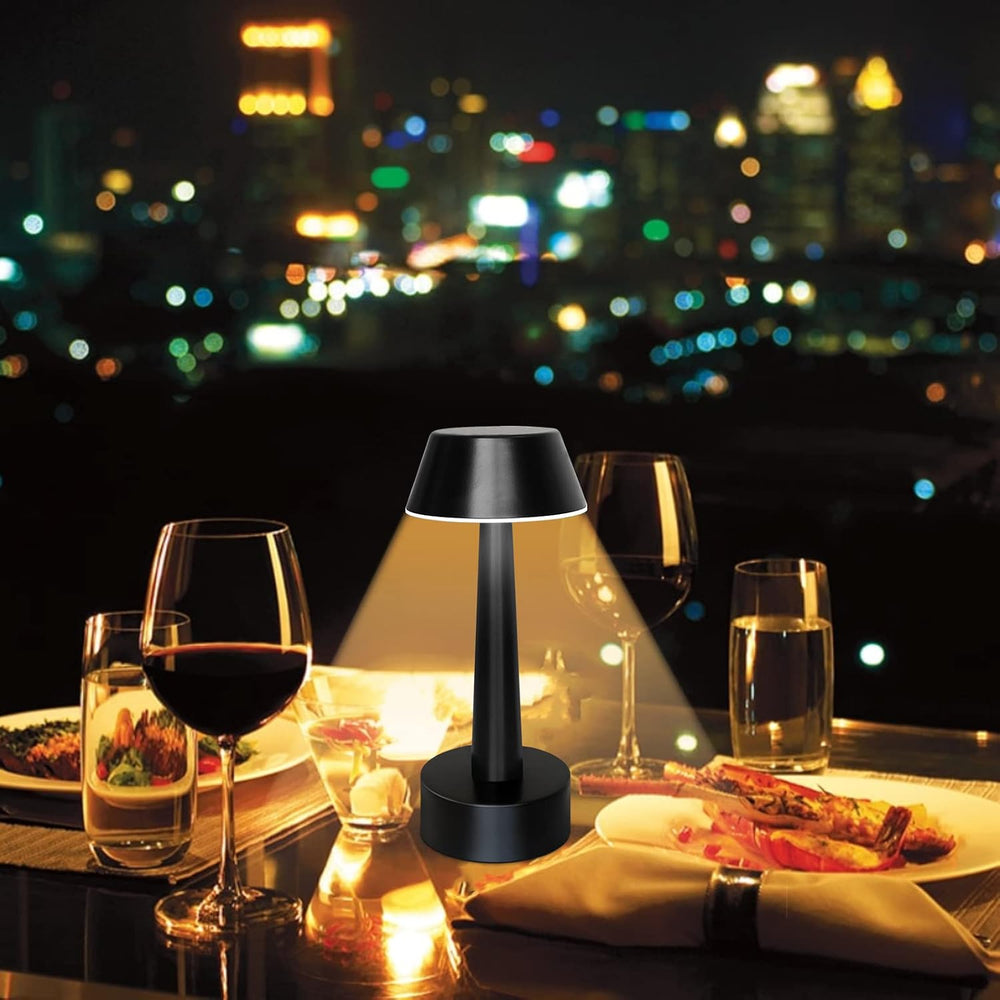 UMEXUS 2 Pack Small Cordless Rechargeable Table Lamp for Restaurant Bar
