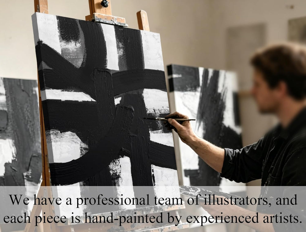 MXUNYZ Black and White Abstract Canvas Wall Art for Living Room