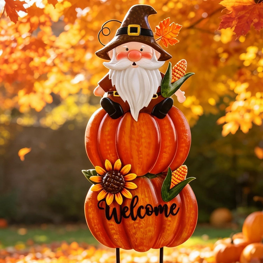 Fall Gnome Yard Stakes Large 39.3inch for Thanksgiving Decor
