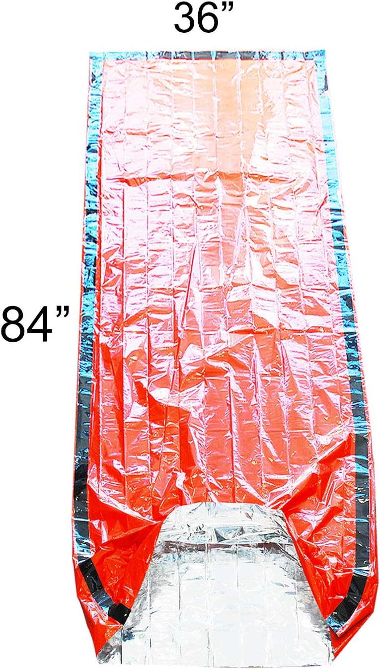 4 Pack Emergency Bag Survival Bivvy Sack with Whistles, Lightweight Portable ...