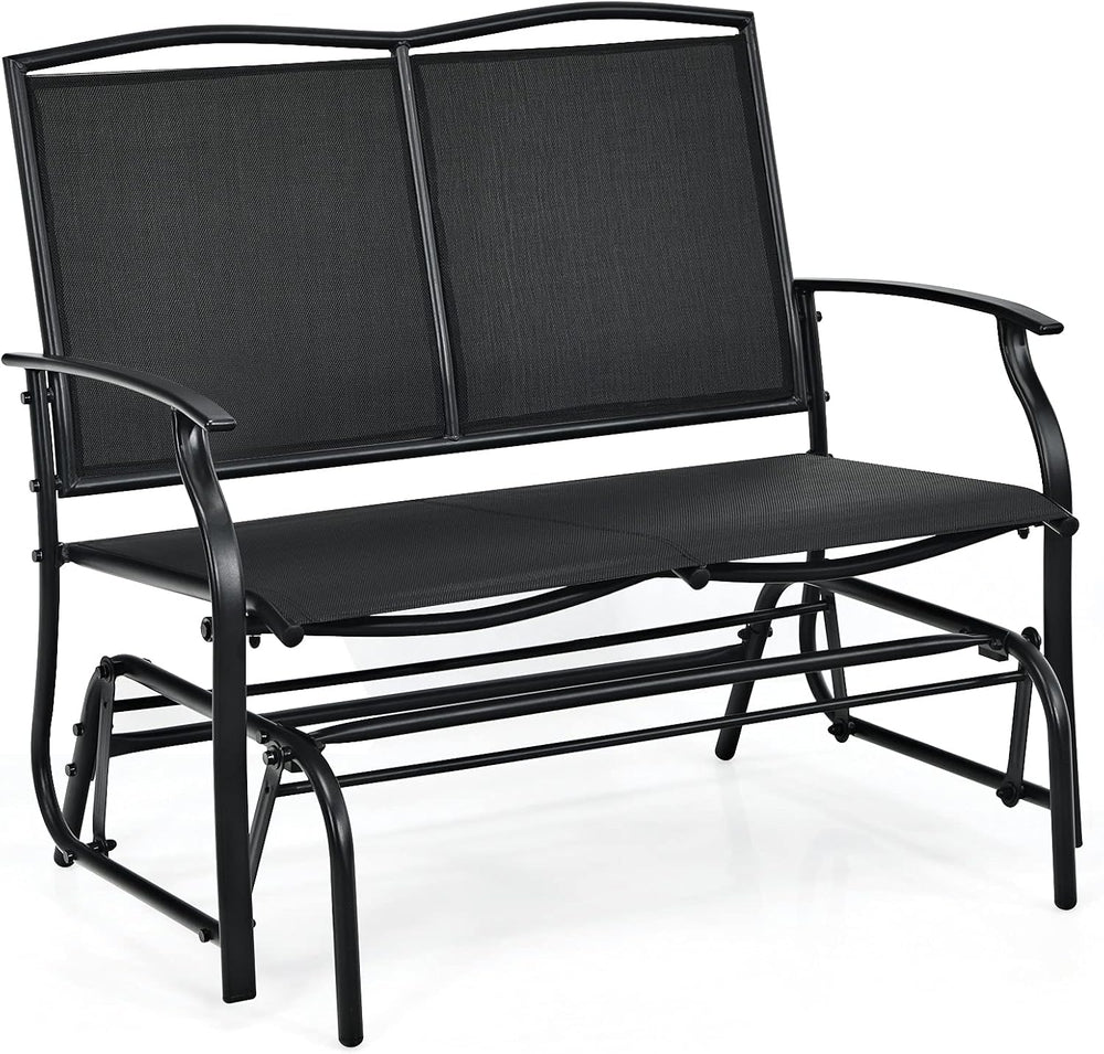 GIANTEX Patio Glider Benches for Outside, Swing Glider Chair w/Steel Frame