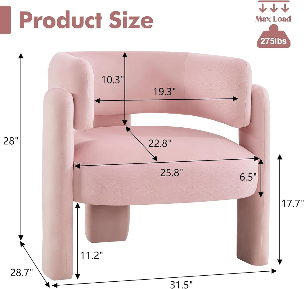 Accent Chair for Living Room, Modern Velvet Barrel Chair, Upholstered Living ...