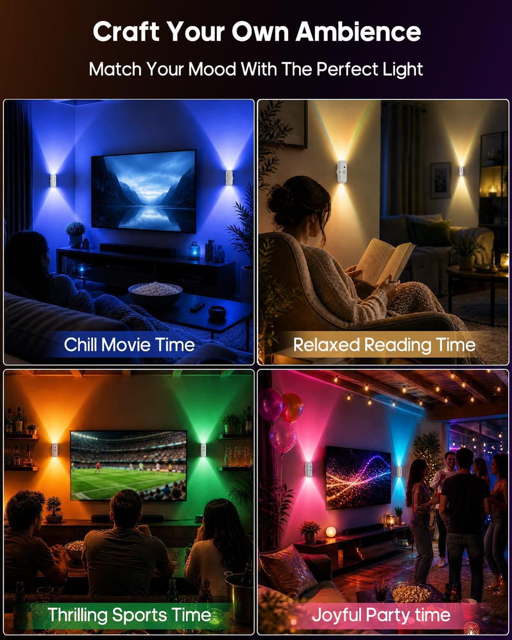 GOODEA RGB Wall Sconce, Rechargeable Motion Sensor Wall Light with Remote