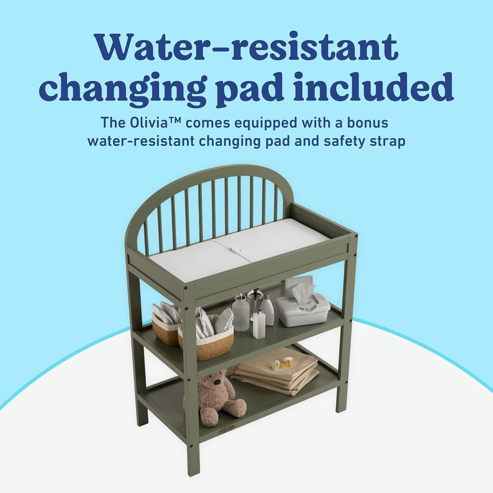 Graco Olivia Changing Table with Water-Resistant Changing Pad (Olive) - GREEN...