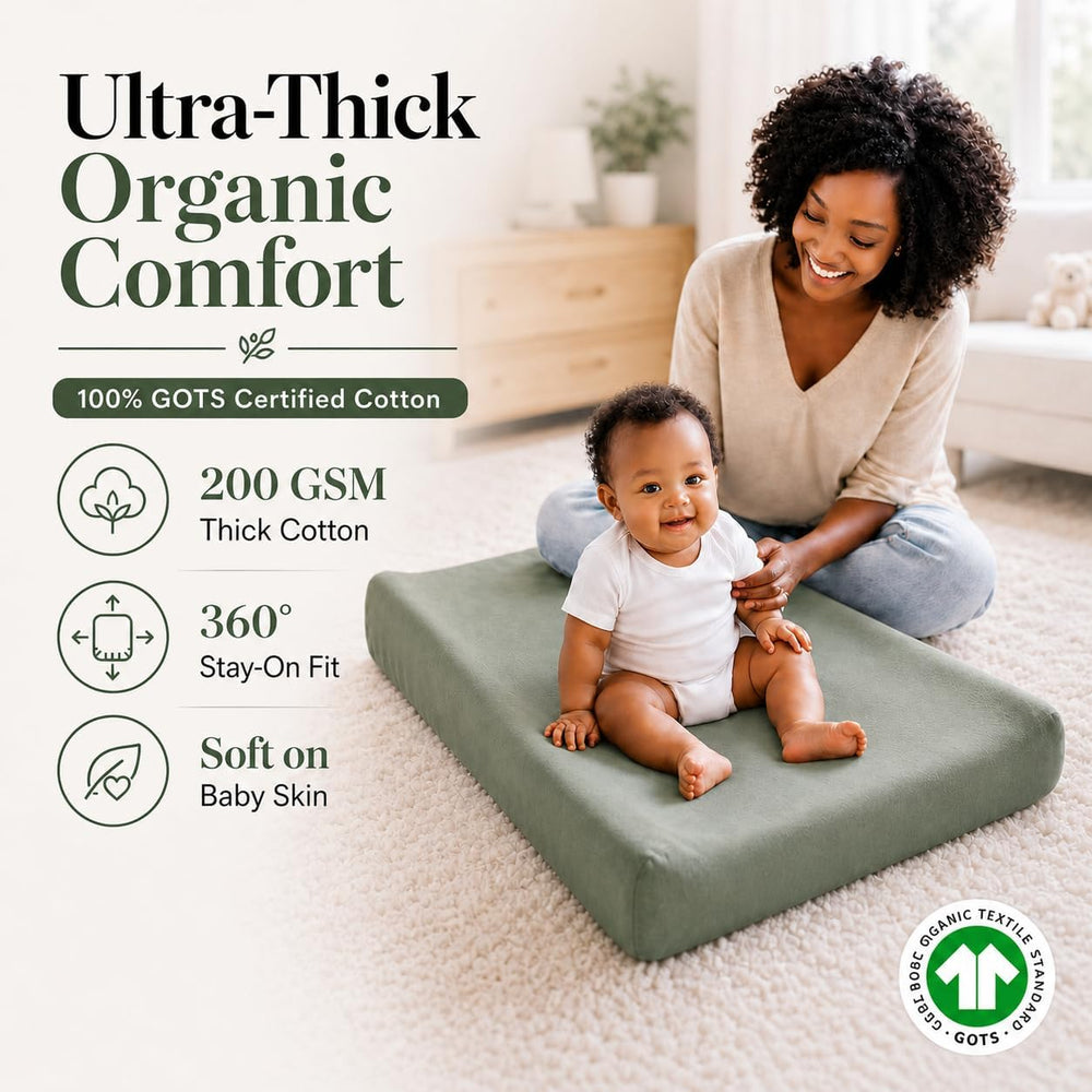 Organic Changing Pad Cover 32x16 | Diaper Changing Table Covers