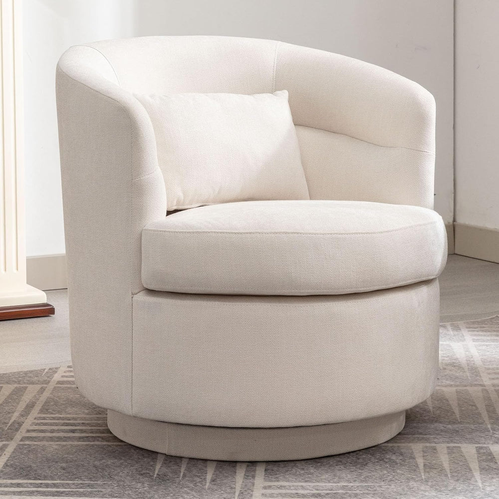 CANMOV Swivel Accent Chair, 360 Degree Round Swivel Barrel Chair with Pillow,...
