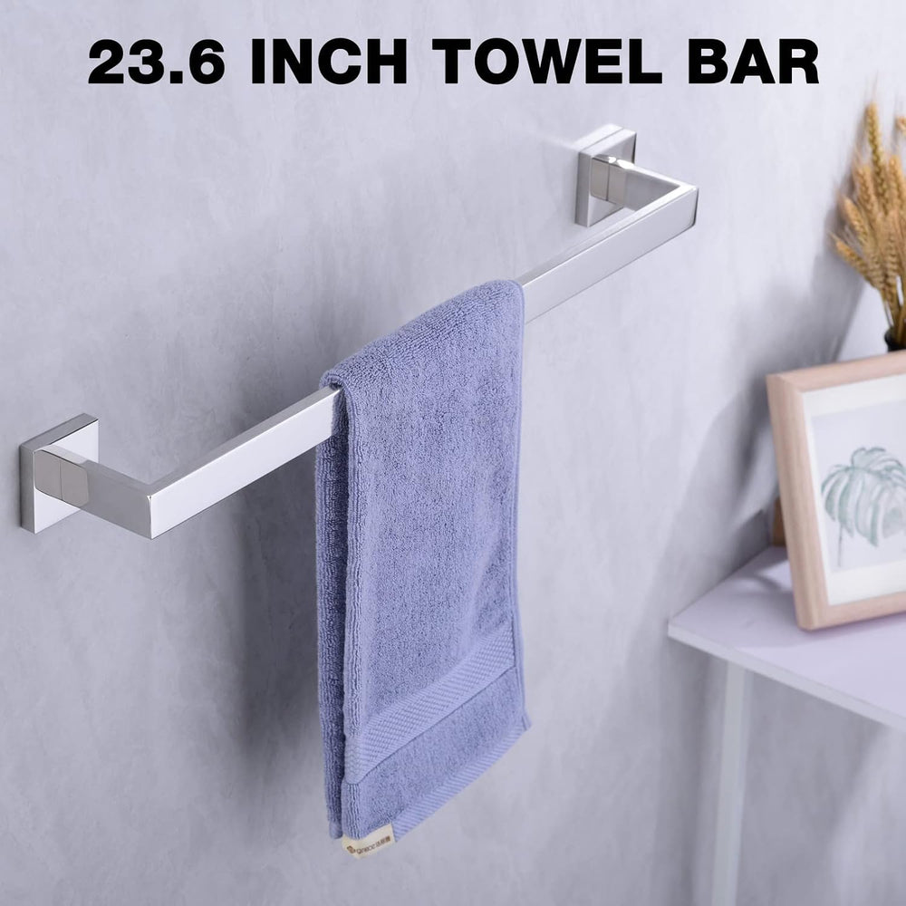 TRUSTMI Chrome 5-Piece Bathroom Hardware Set Wall Mount