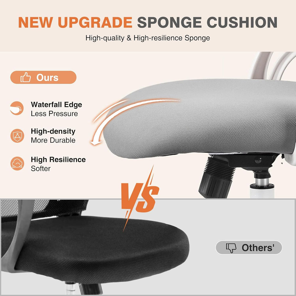 Sweetcrispy Computer Desk Chair, Mesh Office Chair with Lumbar Support