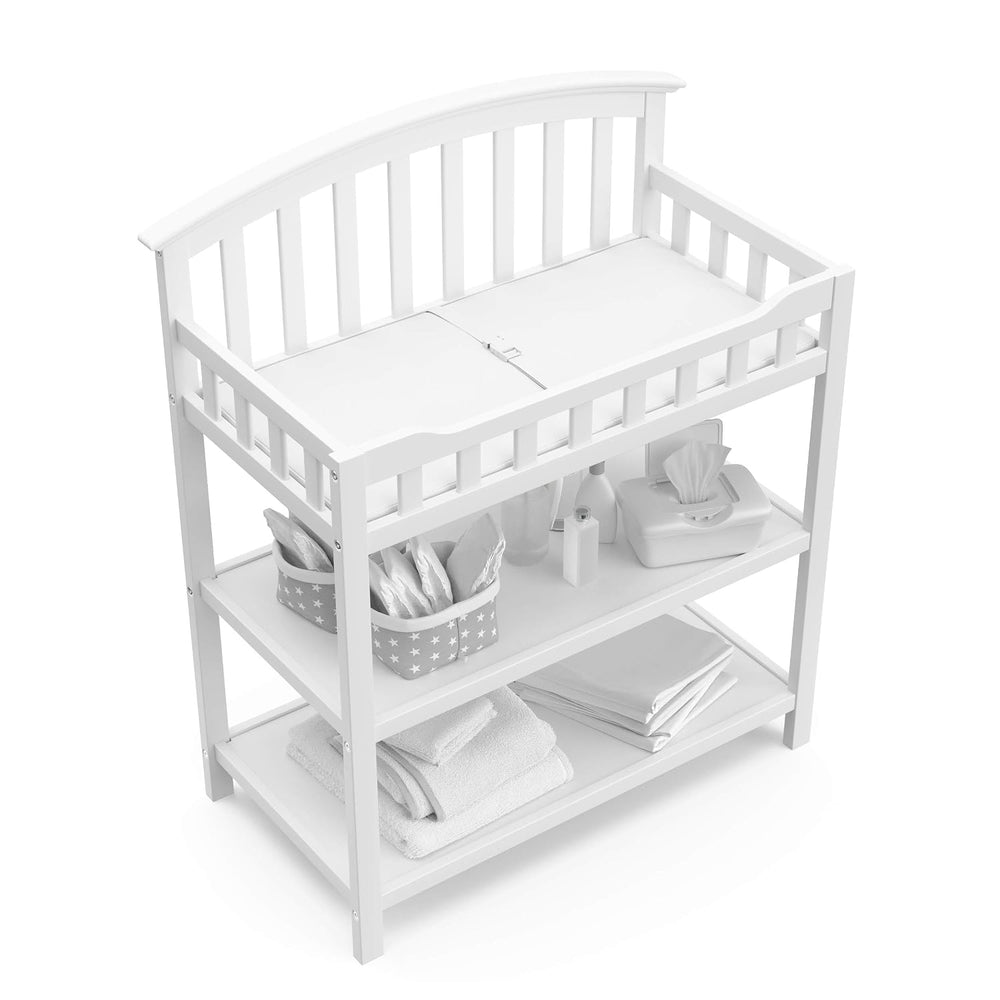 Graco Changing Table with Water-Resistant Changing Pad, White